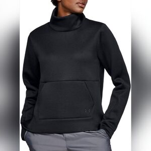 Under Armor Black Foam-Like Fabric High Collar Loose Fit Pullover Top Popover